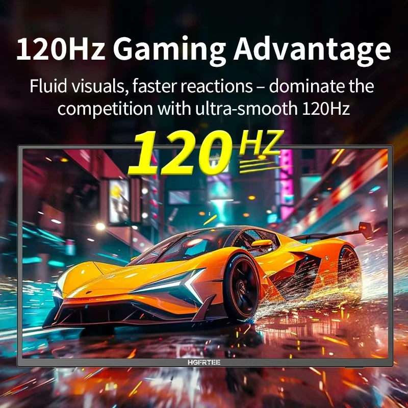 شاشة ألعاب محمولة HGFRTEE مقاس 21.5 بوصة عالية الدقة 1080P 120 هرتز 4000:1 شاشة ألعاب كمبيوتر متباينة للوحة XBox PS4 / 5 Switch VA