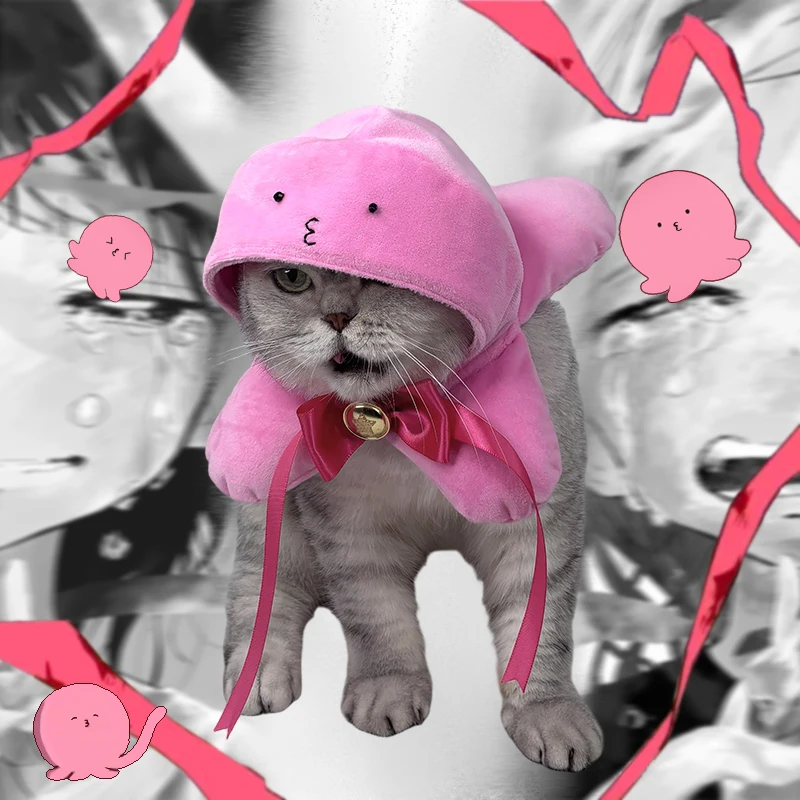 Gorro de pulpo para mascotas, gorro Reversible, diferentes diseños en cada lado, disfraz de cosplay para perros y gatos, Maryna Kokeshima Marinachan