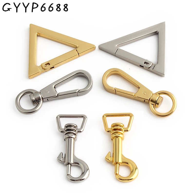 5-20-100PCS 10mm 15mm Triangle Metal Pendant Key Ring Lobster Hooks For Bags Strap Shoulder Clasp Clip Open Buckle Accessories