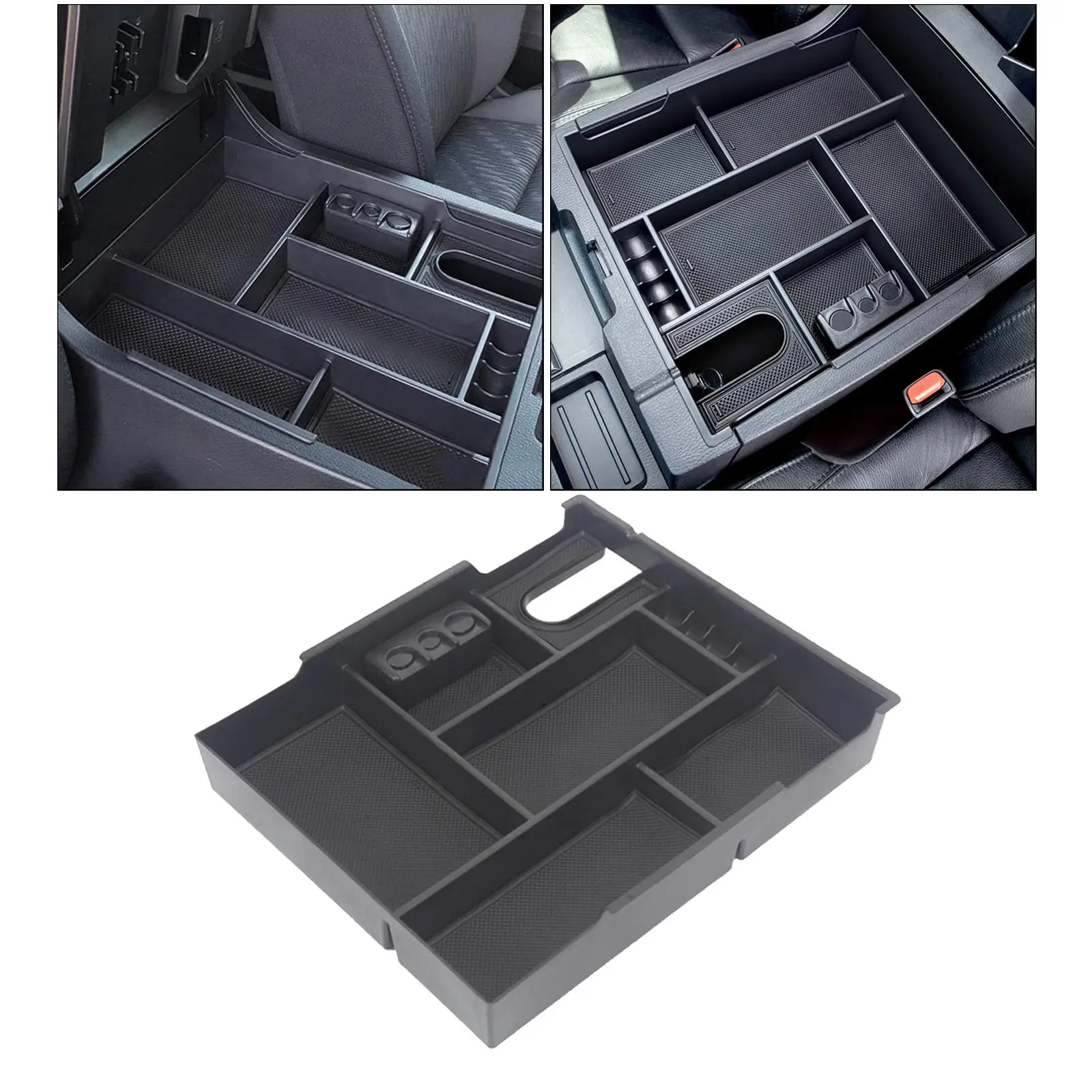 Armrest Box Secondary Storage ABS Organizer Tray for Toyota for tundra 2014 2015 2016 2017 2018 2019 2020