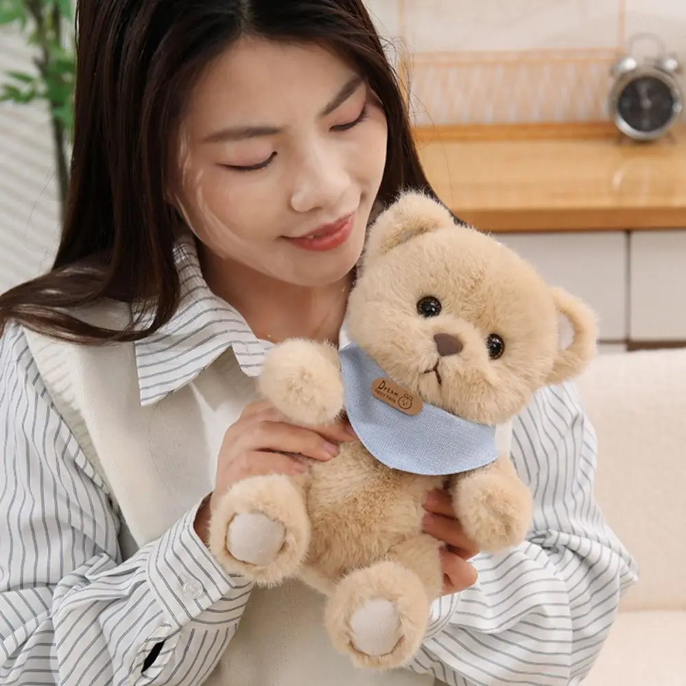 

Hug Bear 25cm Size Scarf Bear Soft Material Cute Design Bow Tie Bear Colorful Bow Tie Scarf Accessory Bear Living Room