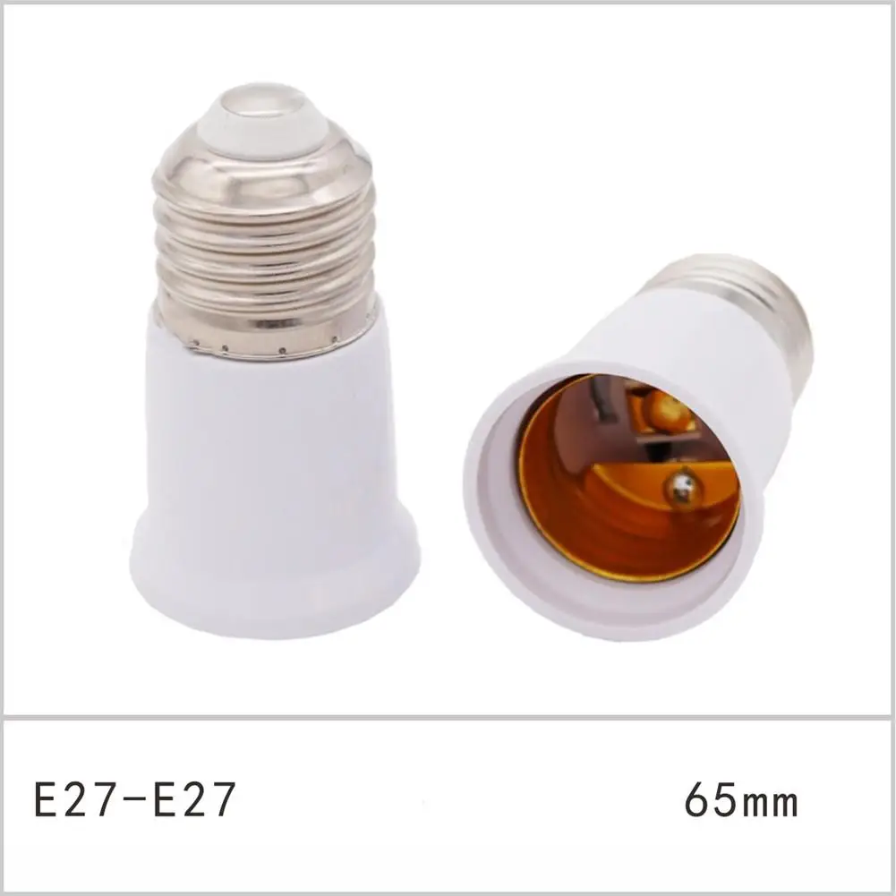 E27 to E27 65mm Extend Socket Base Lamp Holder Converter Light Bulb Cap Conversion Adapter