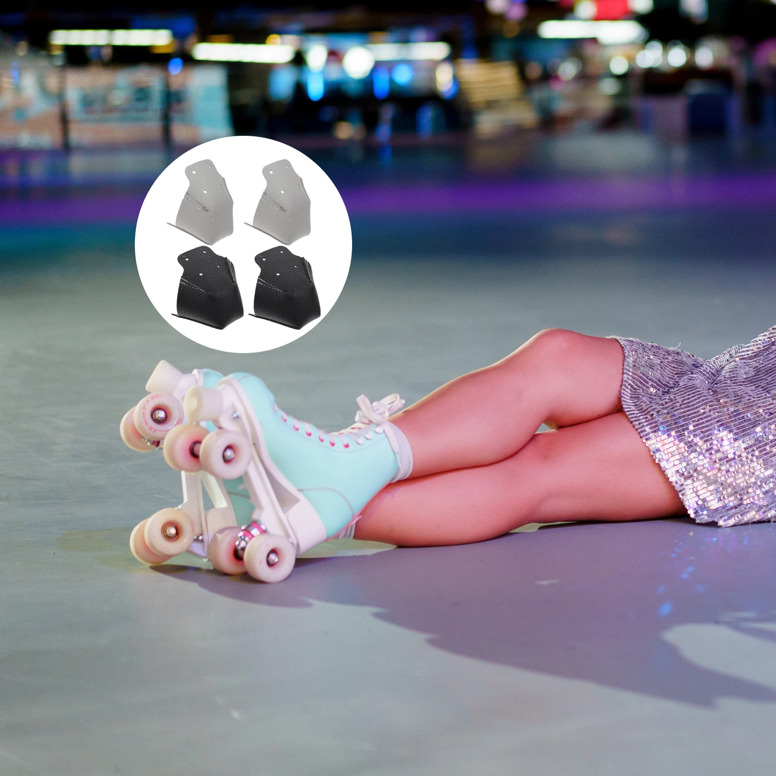 

2 Pairs Roller Skates Toe Covers Durable Protective Caps For Skate Shoes With 4 Holes Anti Friction Long Use Skating