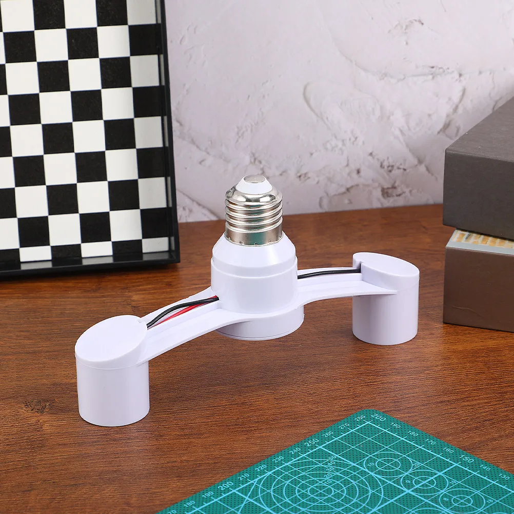 2Pcs E27 Lamp Holder Converter Splitter Dual Light Bulb Socket Adapter White for Home Garage Basement LED Light Fixture
