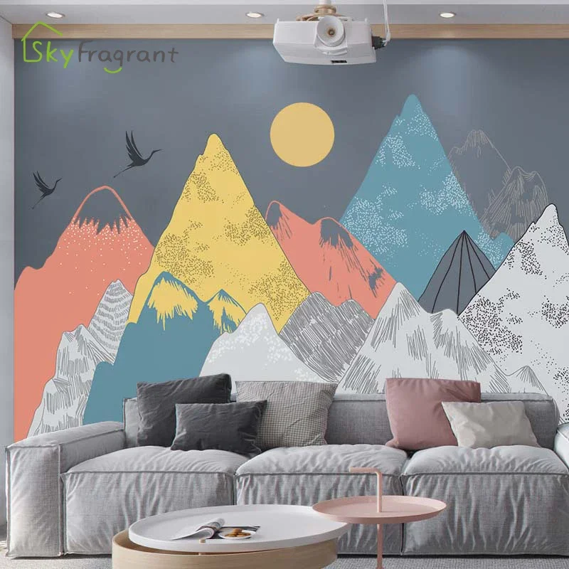 

Extra Large Mountain Wall Stickers For Living Rooms Home Bedroom Background Wall Decor Self-adhesive Vinyl Decoration Sticker