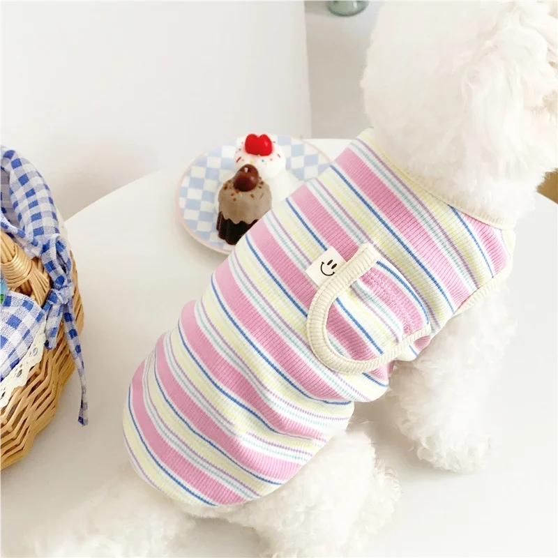 Summer Striped Dog Shirt Fashion Pet Vest Clothes for Small Dogs Cute Puppy Pullovers Soft Cat Thin Vest Pet Sweatshirt Dog Vest