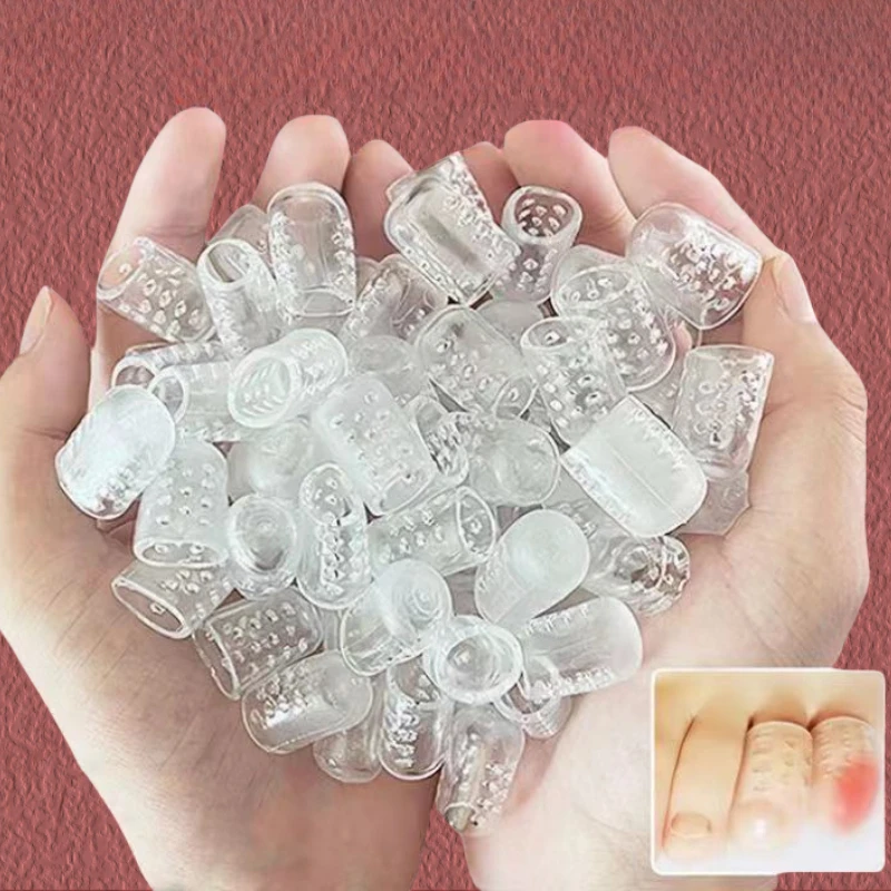 5/100pcs Transparent Silicone Toe Covers Women Gel Little Toes Protector Tube Foot Care Finger Caps Elasticity Prevents Blisters