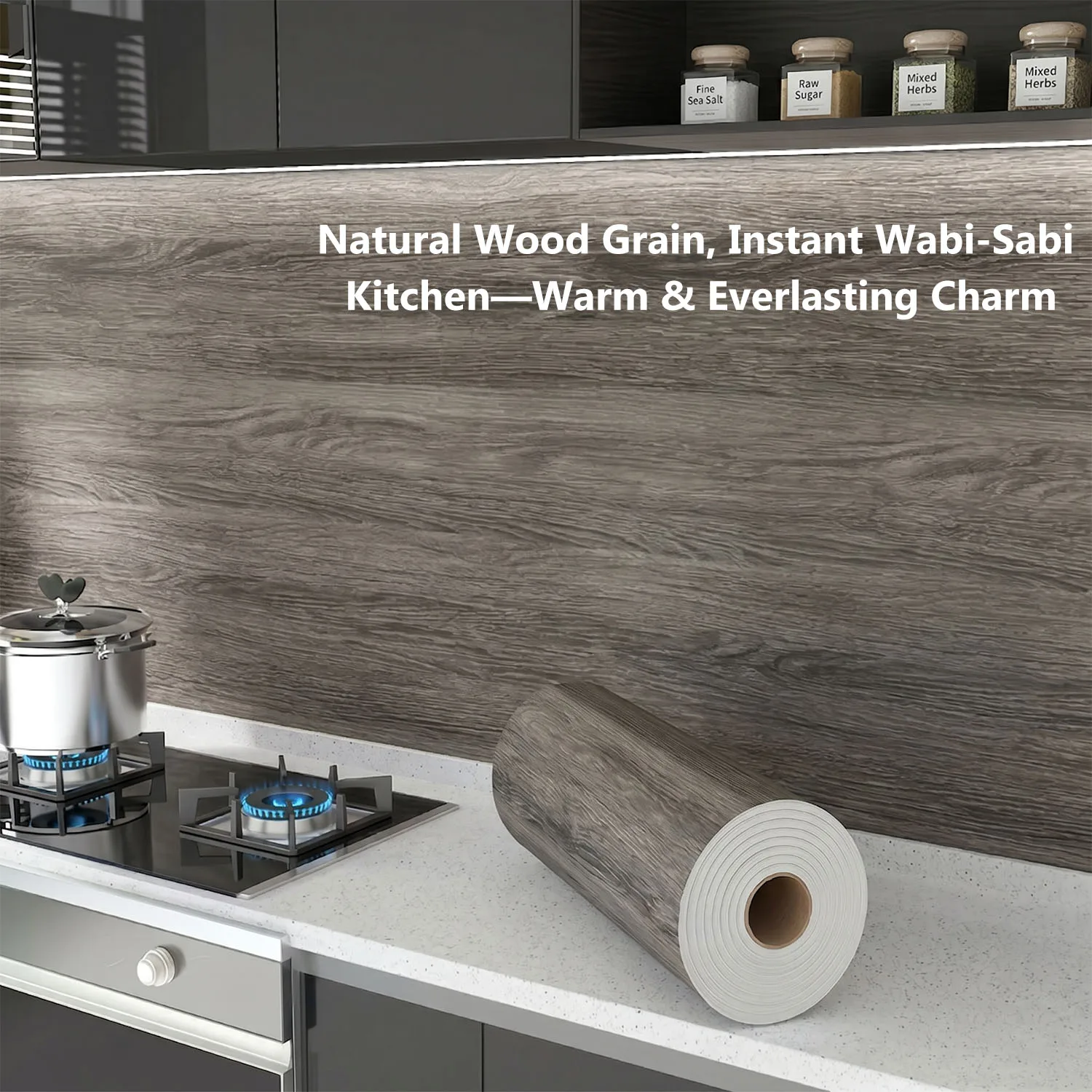 1 Roll 3D Retro Wood Grain Self-adhesive Wallpaper Stain-resistant And Oil-resistant Kitchen Tile Stickers for Kitchens Bedrooms