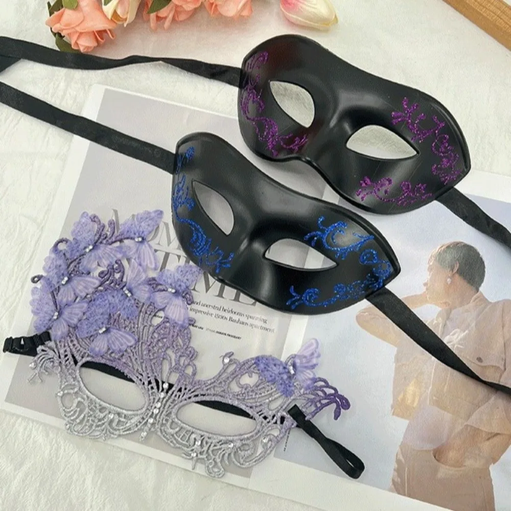 Multicolor Half-Face Lace Mask Seductive Style Cosplay Masquerade Mask rhinestone Masquerade Halloween Festival Party Mask