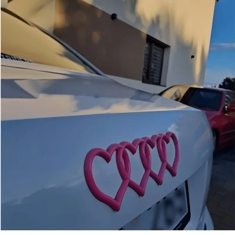 Audi logo modified Love four ring tail logo Caring type logo A3A4A6LQ5 decorative rear logo Tiktok