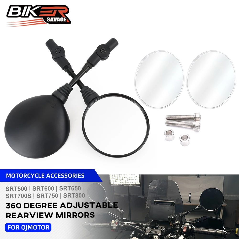 For QJMOTOR SRT500 700S Blind Spot Mirror SRT 600 650 750 800 Adjustable Auxiliary Rearview Mirror Wide Vision Mirrors 2021-2025