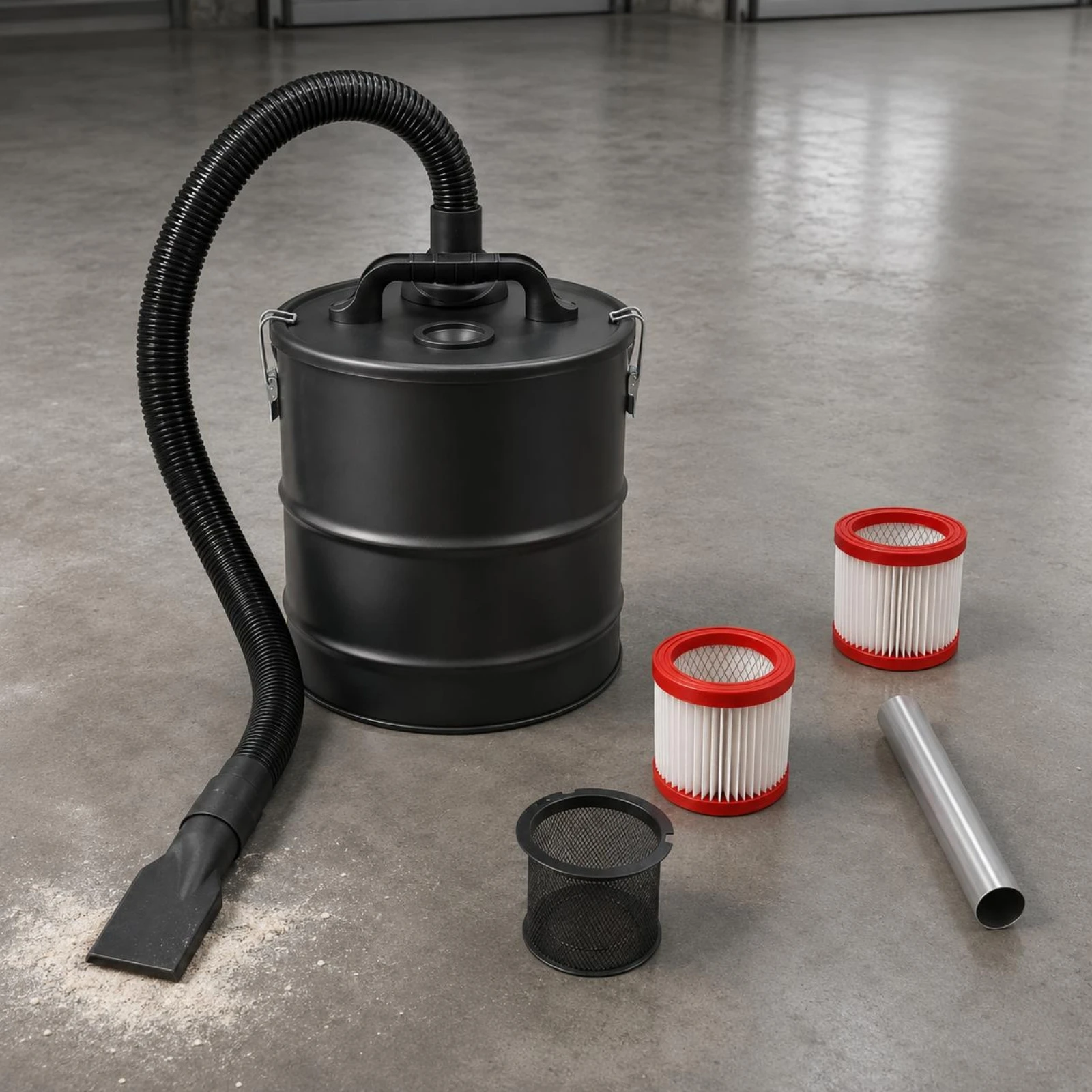 Dust Separator Barrel Floor Nozzle Dust Collection Barrel Workshop Accessory Carry Handle Side Latches for Grinding