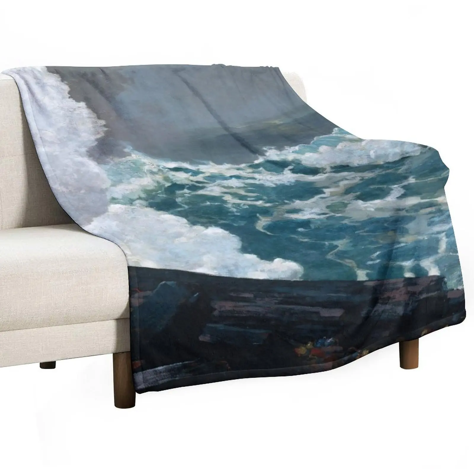 Winslow Homer - Northeaster (1895) Throw Blanket Multi-Purpose Cute Plaid Plaid Blankets