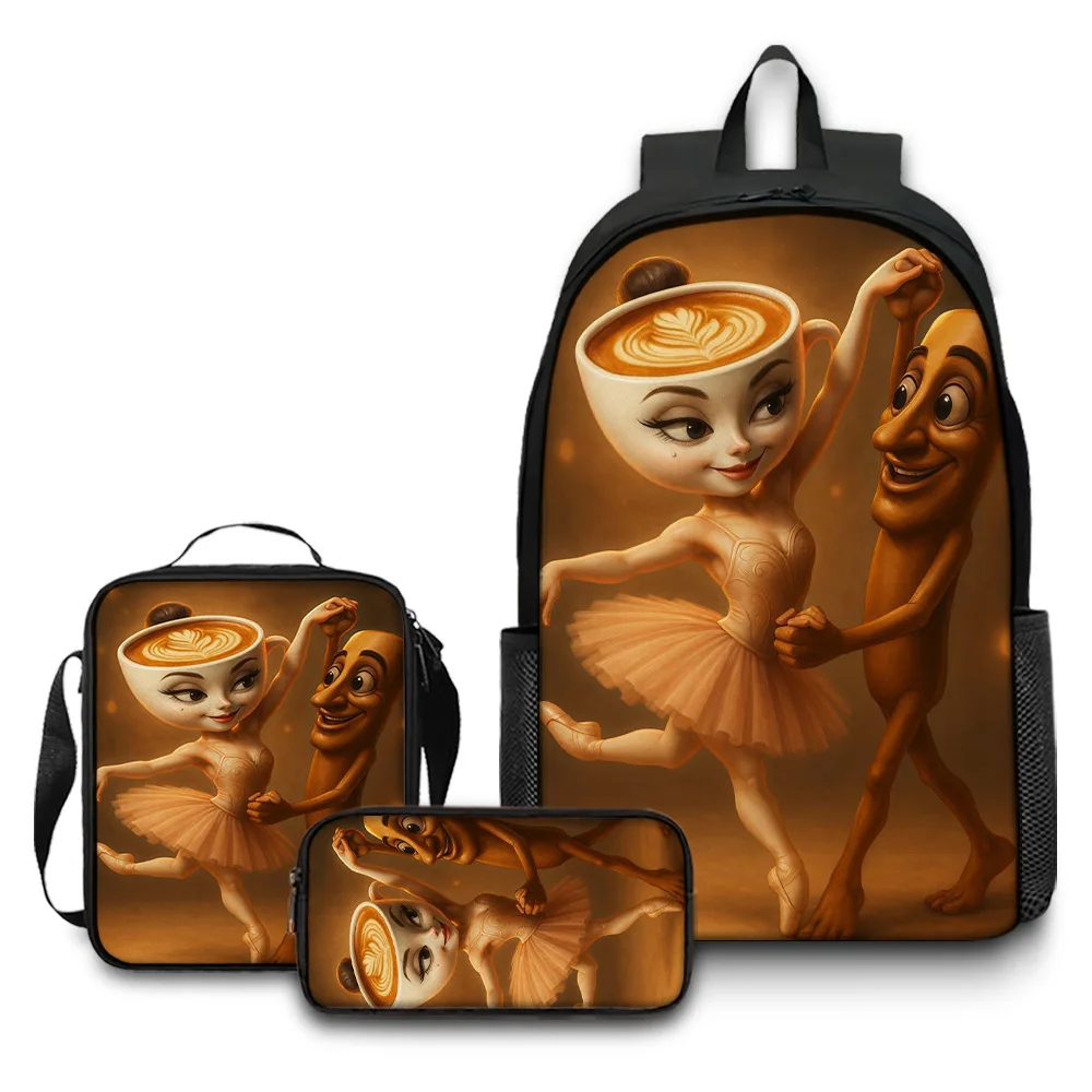 

3pcs Tungtungtung Sahur Large Capacity Backpack Italian Brainrot Schoolbag Kids Travel Bags with Sholuder Bag and Pencil Case