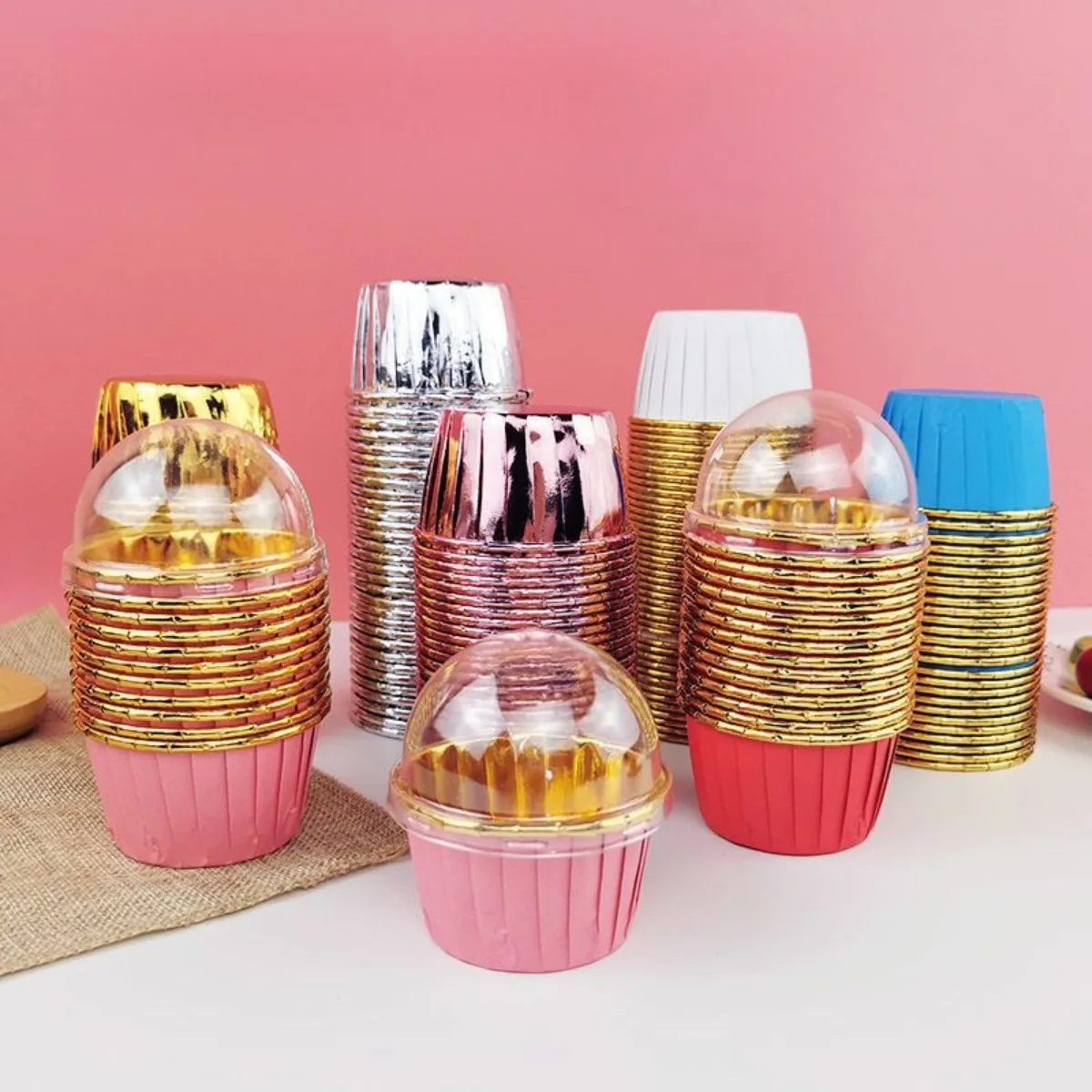 

Disposable Aluminum Foil Baking Cup Mini Creme Brulee Cupcake Muffin Pans Flan Mold Dessert Container for Wedding Birthday Party
