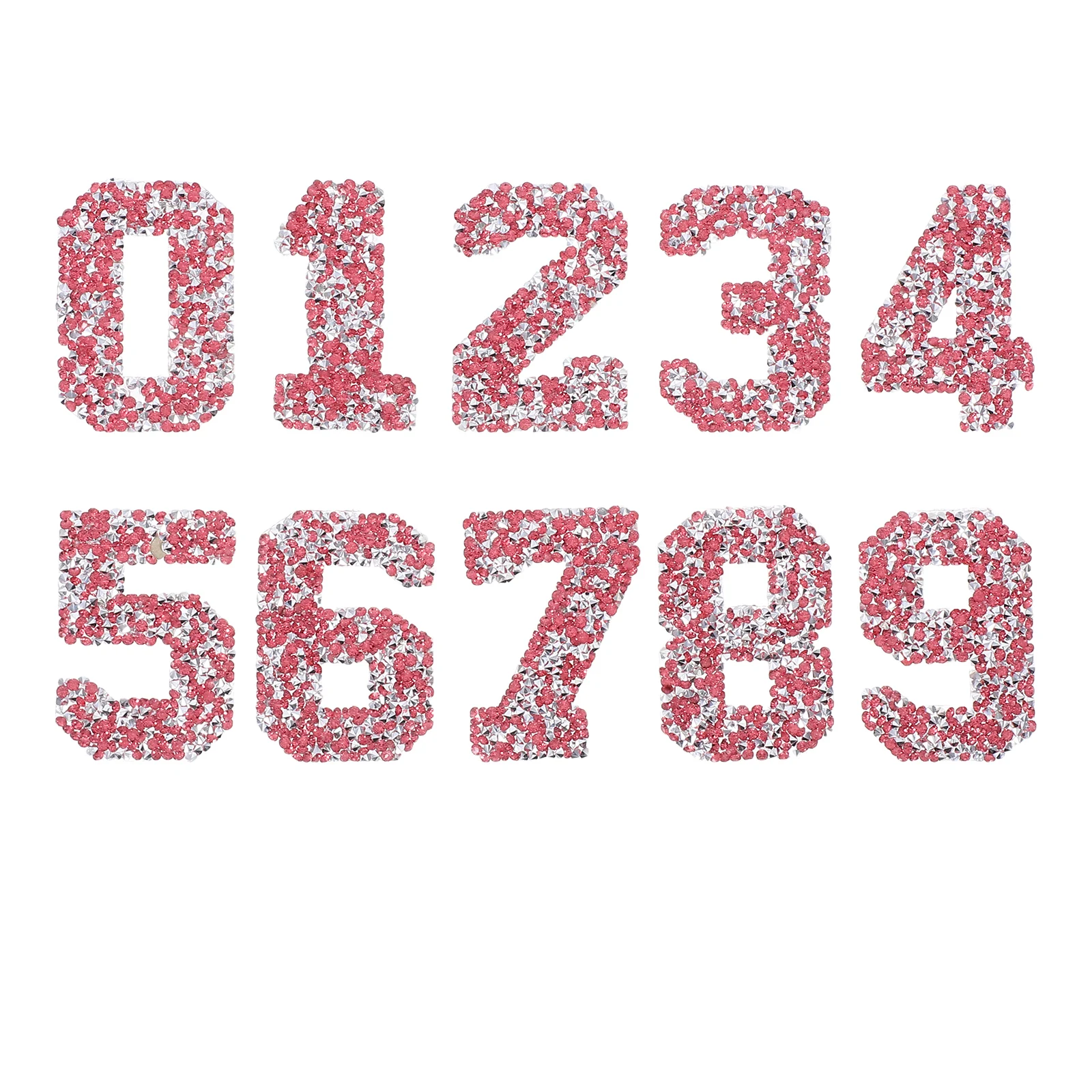10pcs Transfer Clothing Diy Patch Rhinestones Gems Clothes DIY Iron Appliques Resin Creative Number Patches Washable