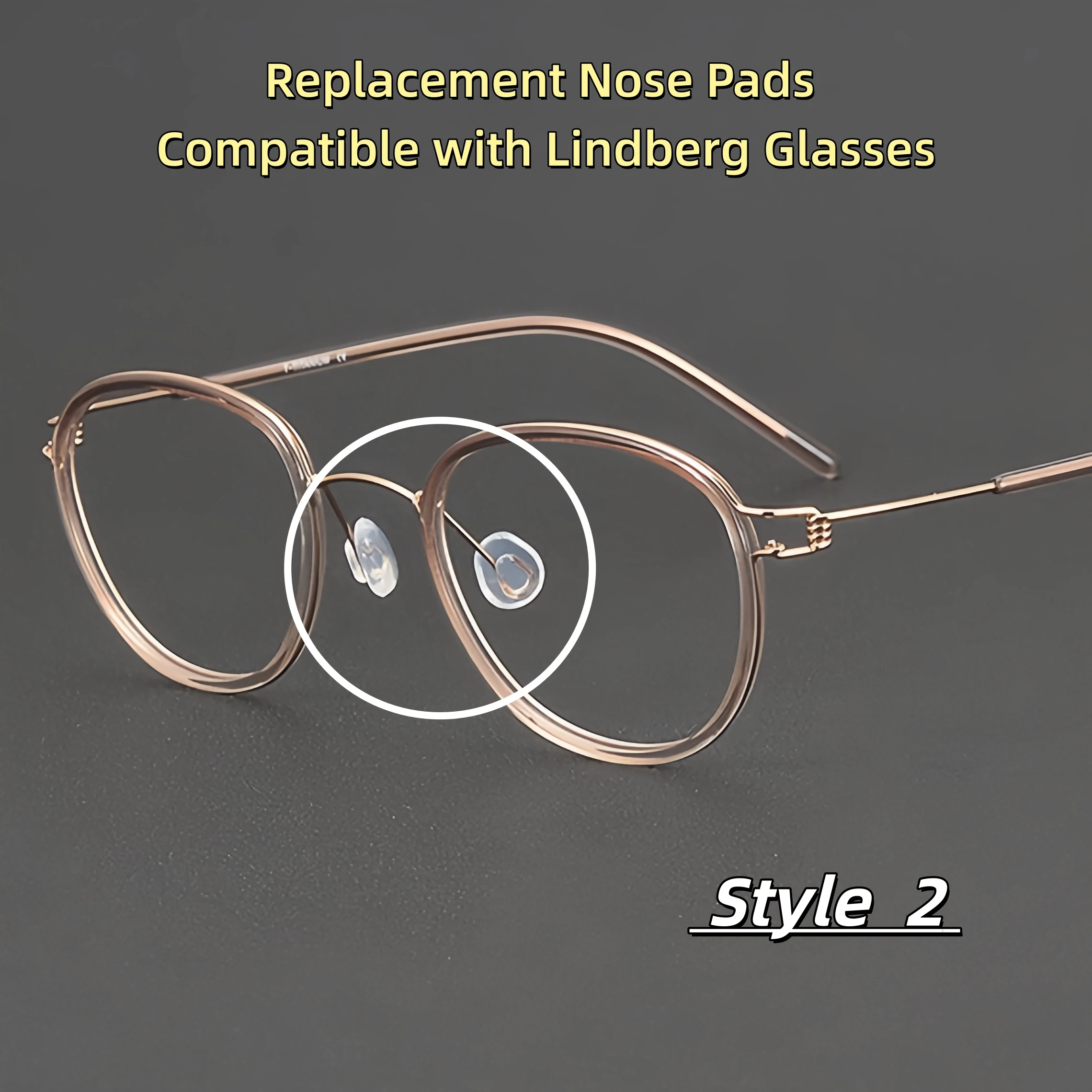 Lindberg Eyewear Replacement Nose Pads, Premium Soft Silicone, Skin-Friendly Anti-Slip, Compatible with Multiple Glasses Models