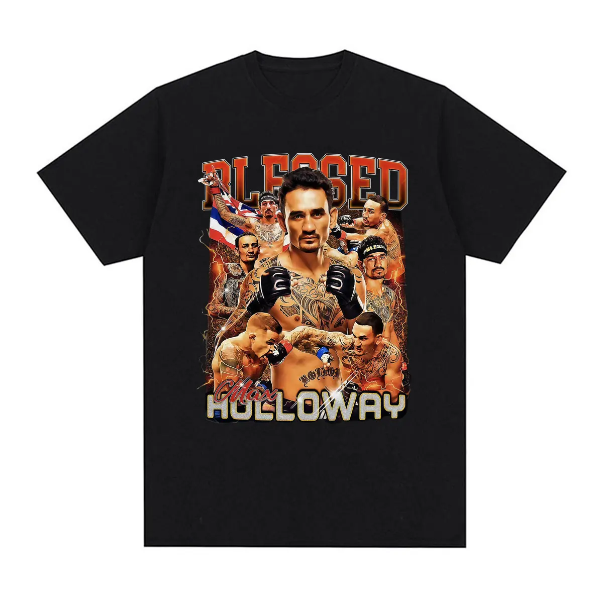 Max Holloway Blessed Era Fan Gift T Shirt Men Women Violence Aesthetic Vintage Graphic T-shirts High Quality 100% Cotton T-shirt
