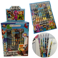 12pcs Minecrafts Erasable Gel Pen Anime 0.5MM Blue Ink Erasable Ballpoint Pen Cartoon School Stationery Student Signature Pens
