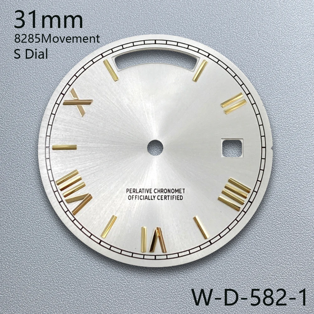 31 مللي متر S شعار اليوم والتاريخ الطلب صالح 8285 حركة عالية الجودة أشعة الشمس ساعة مزدوجة تعديل الملحقات