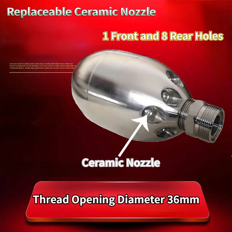 High Pressure Cleaning Vehicle Large Nozzle Stainless Steel Municipal Sewer Cleaning Mine Ceramic Nozzle Ground Mouse