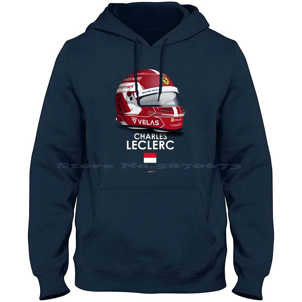 Charles Leclerc-22 Helmet Angle 100% Cotton Hoodie Charles Leclerc 2022 Helmet