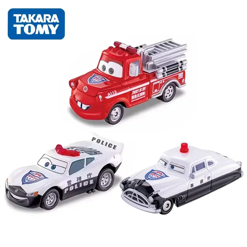 TAKARA TOMY Tomica Disney C-36 Lightning McQueen Police Car C-38 Mater Fire Engine Alloy Toy Motor Diecast Metal Model Gifts