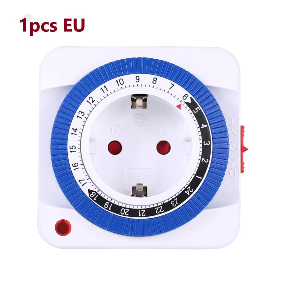 1PCS Timer Socket Countdown Cycle Socket 24 Hour Timer Mechanical Switch Timer EU Switch Socket Auto Power-off