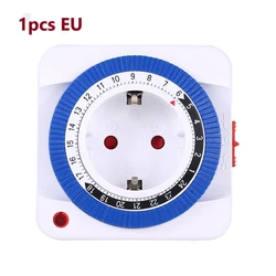 1PCS Timer Socket Countdown Cycle Socket 24 Hour Timer Mechanical Switch Timer EU Switch Socket Auto Power-off