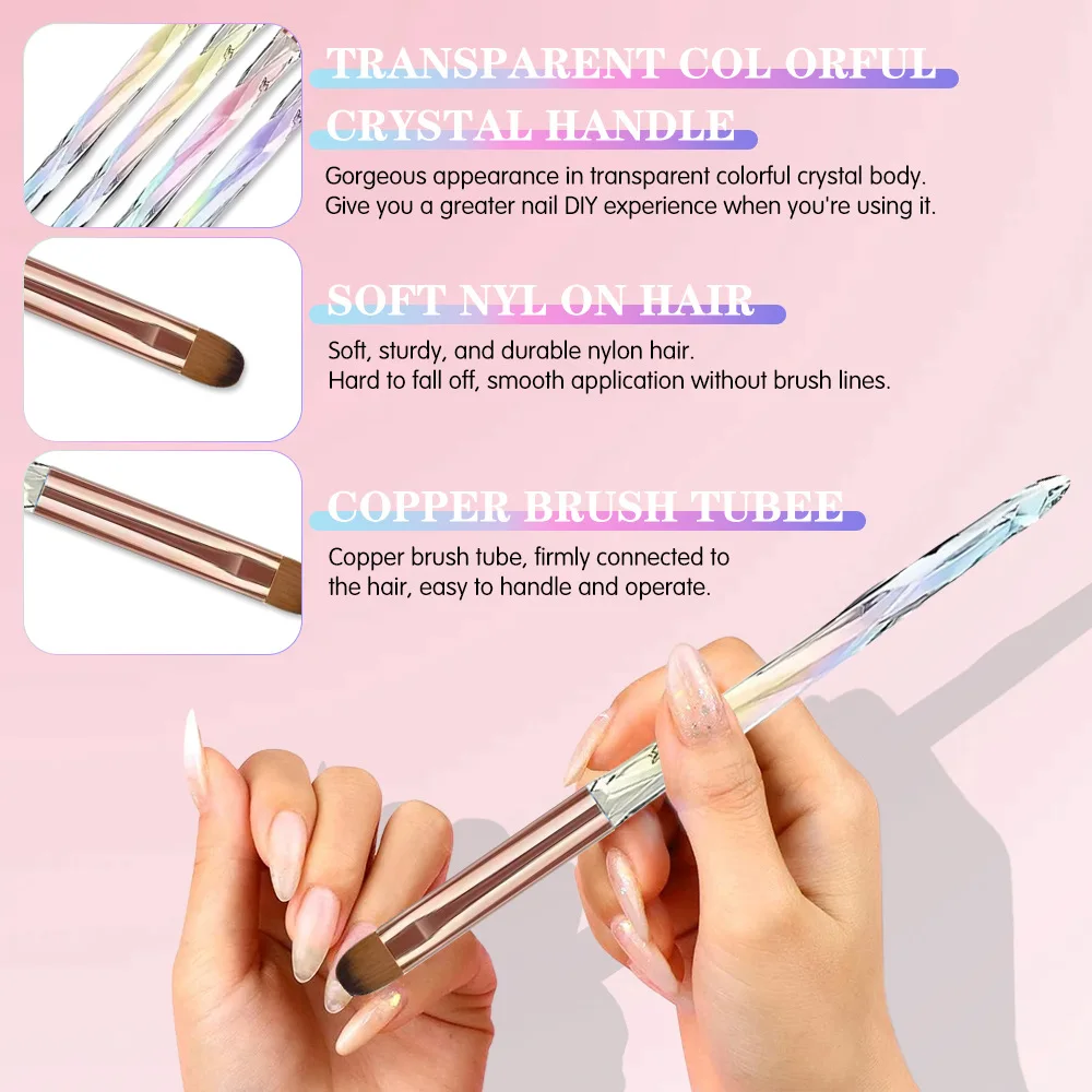 4/5/7pcs/set Nail Art Nail Brush Design Tip Drawing Carving Dotting Nail Pen Builder Flat Liner UV Gel Polish Manicure