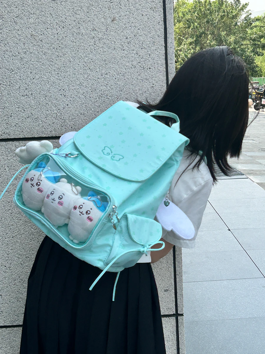 

Ita Bag Большой вместительный прозрачный рюкзак в японском стиле Y2K Повседневный дорожный рюкзак для студентов DIY Дисплей