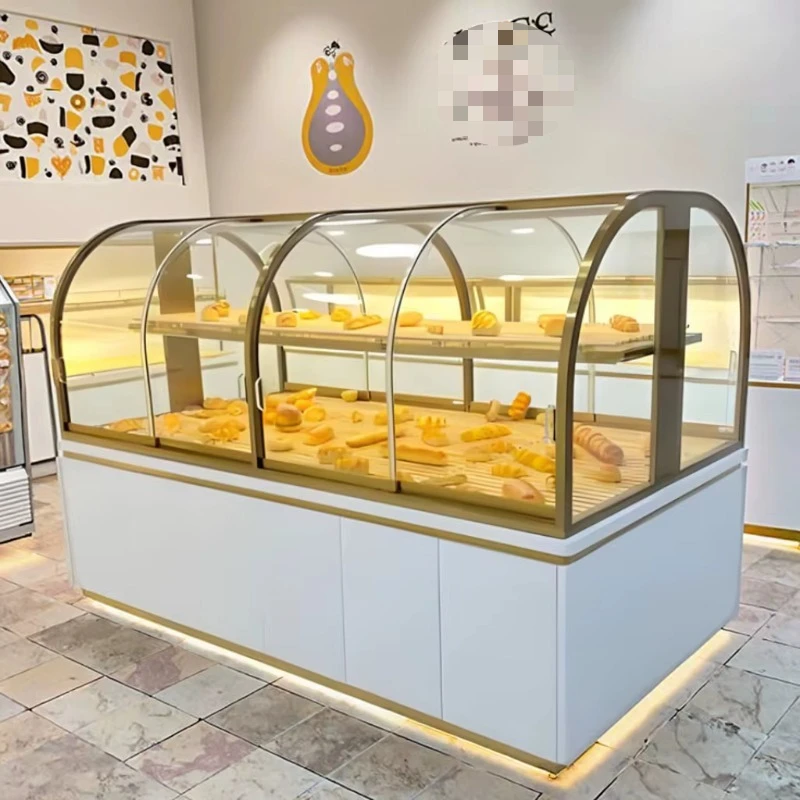 

Attractive and Durable Custom-Made High-End Bakery Display Cabinets Glass and Wood Cake Counters for Store Showcases