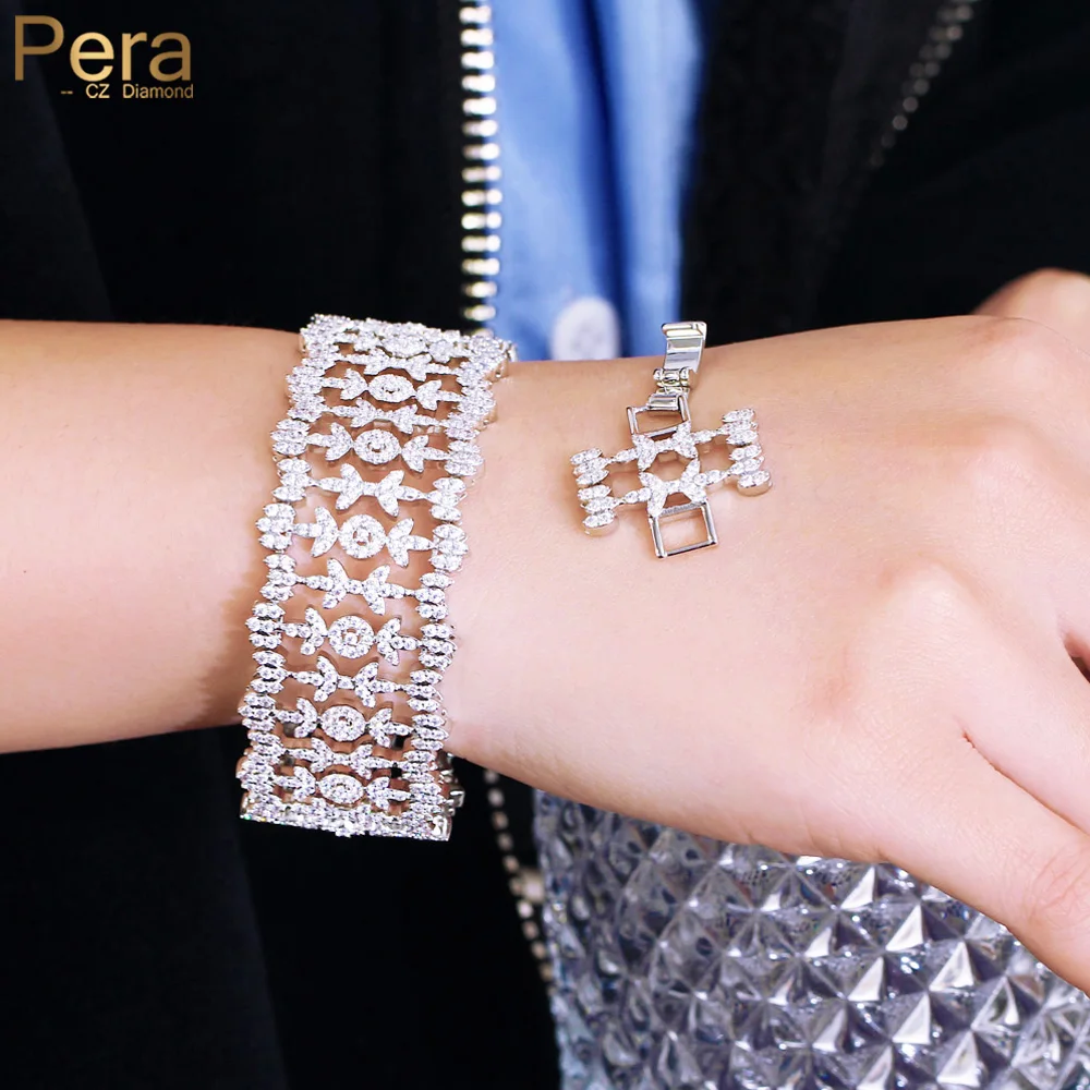 Pera-pulsera de tenis grande para mujer, brazalete con diseño de hojas de cristal y flores, regalo de joyería para fiesta de compromiso, marca exclusiva, B126