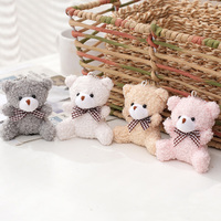 Cute Soft Stuffed Bear Mini Teddy Bear Dolls Plush Toys Key Chain Party Wedding Xmas Decoration Gifts Kids Keychain Pendant Doll