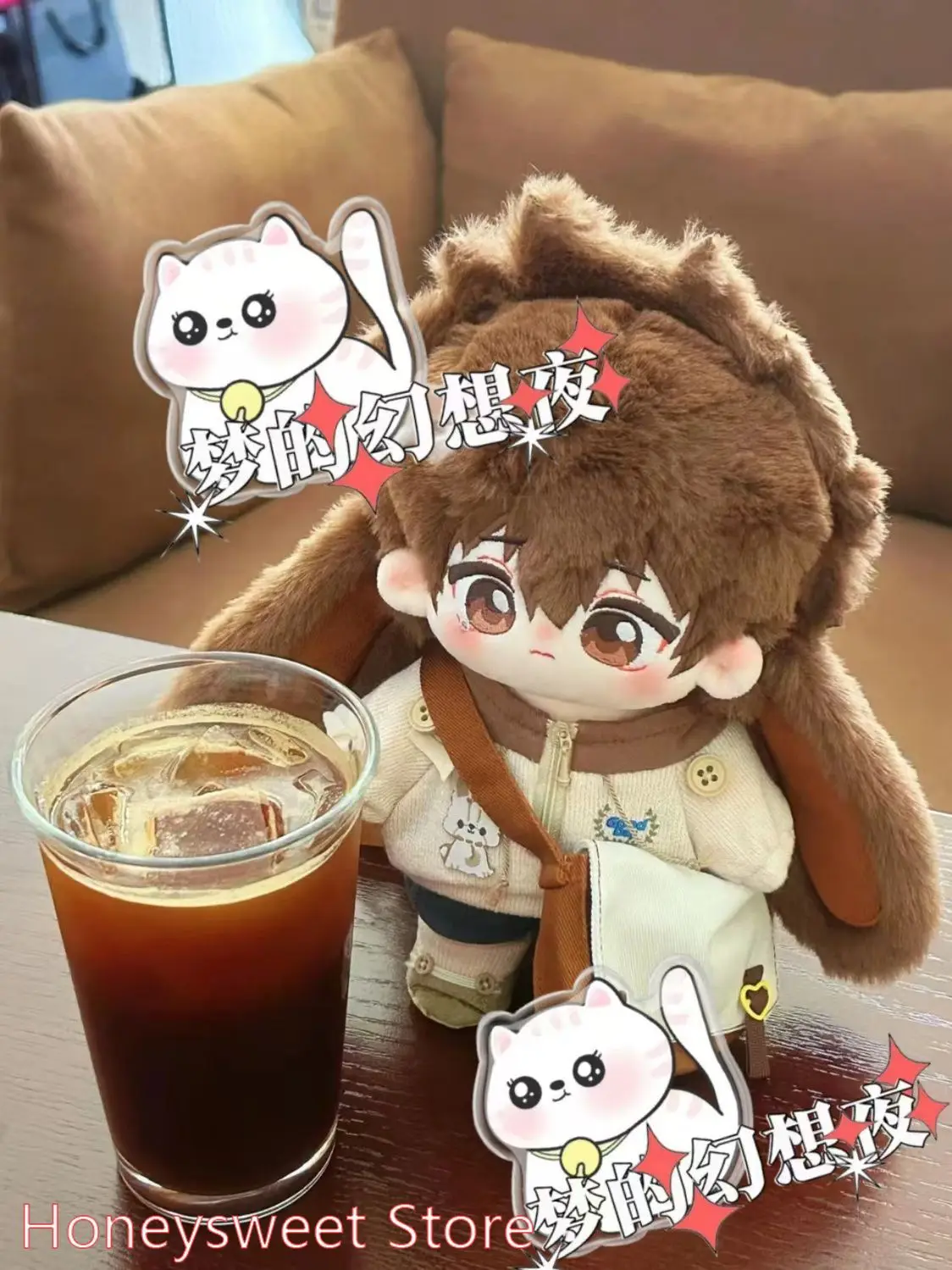 Sawada Tsunayoshi أنيمي سمة Kawaii بلوشي الشكل 20 سنتيمتر أفخم دمية دمية محشوة الزي الملابس فستان الدمى هدية عيد الميلاد