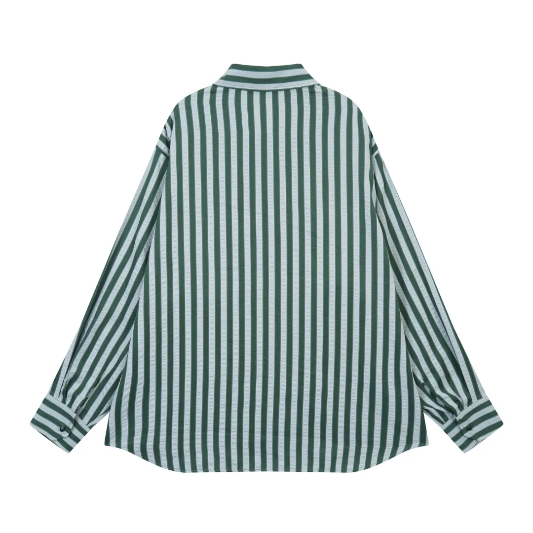 Relaxed shirt men and women with the same striped European fashion brand 2024 new spring and autumn long sleeve loose mediumlong