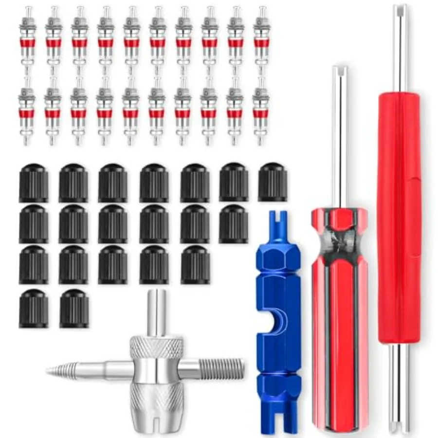 

44pcs Stem Removal Tool for Tire Maintenance: Stainless Steel, Silver, Precision Fit for All Tire Types