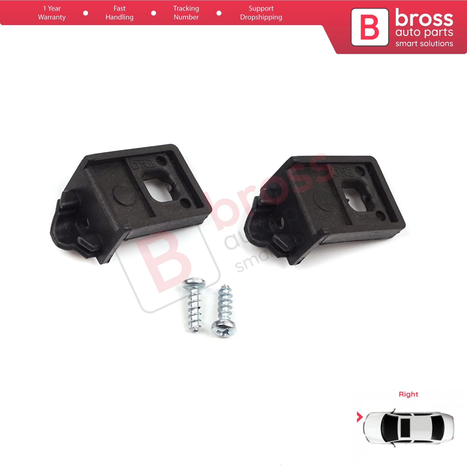 BHL25 Right Headlight Holder Mount Repair Bracket Tab Set for VW Touran MK1 2003-2010 Caddy MK3 2004-2010 Pre-Facelift 1T0998225