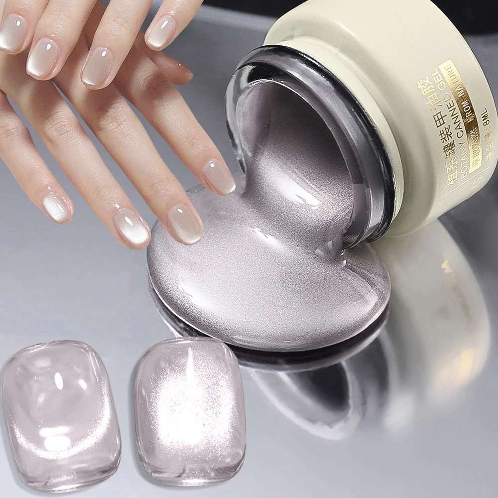 8ml Glossy High Density Cat's Eye Magnetic Gel Nail Polish Shiny Porcelain Glass Bead Nail Gel UV LED Soak Off Manicure Varnish