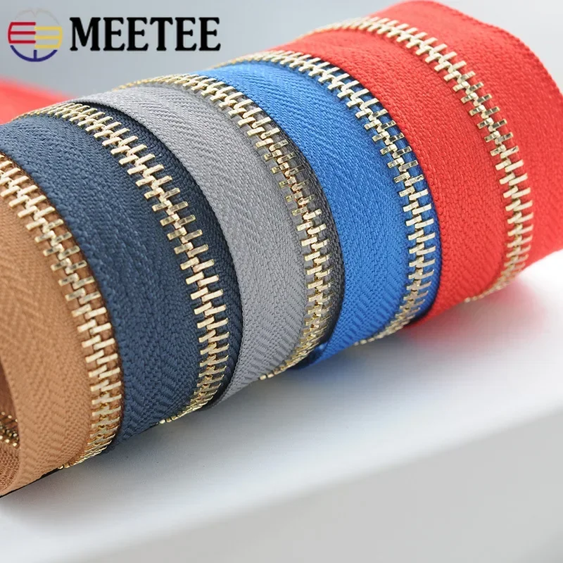 

1/3/5Yard Meetee 5# Metal Zippers Open-End Tailor for Garment Bags Home Sewing Crafts Apparel Coat Clothing Zipper Repair NoPull