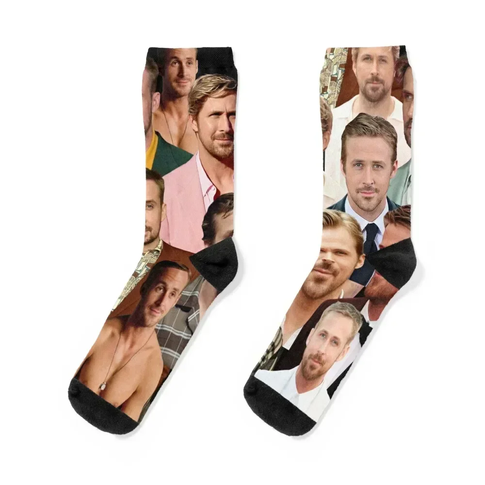 

ryan gosling photo collage Socks professional running custom sports Stockings compression Socks Female Men's