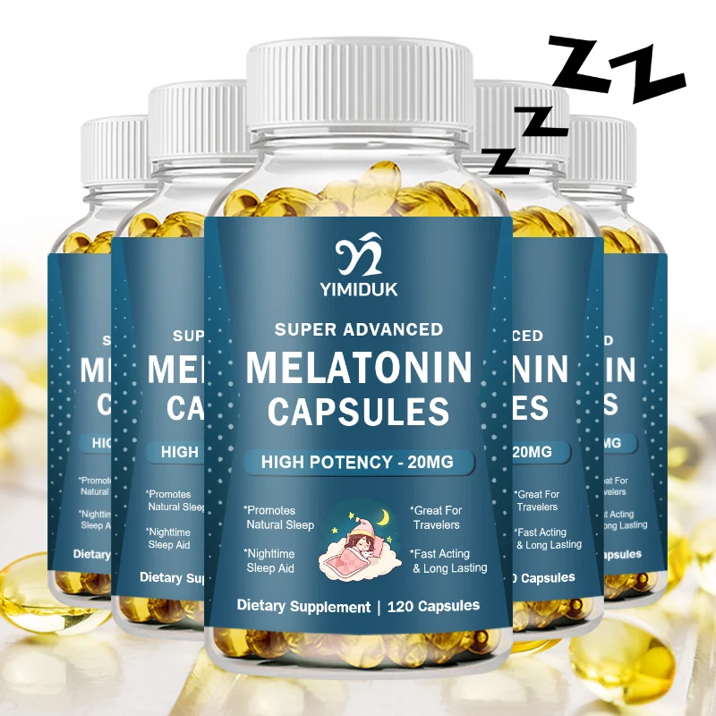 Melatonin Capsules 20 Mg Solve Insomnia Help Sleep Adult Night Sleep Supplement Capsules