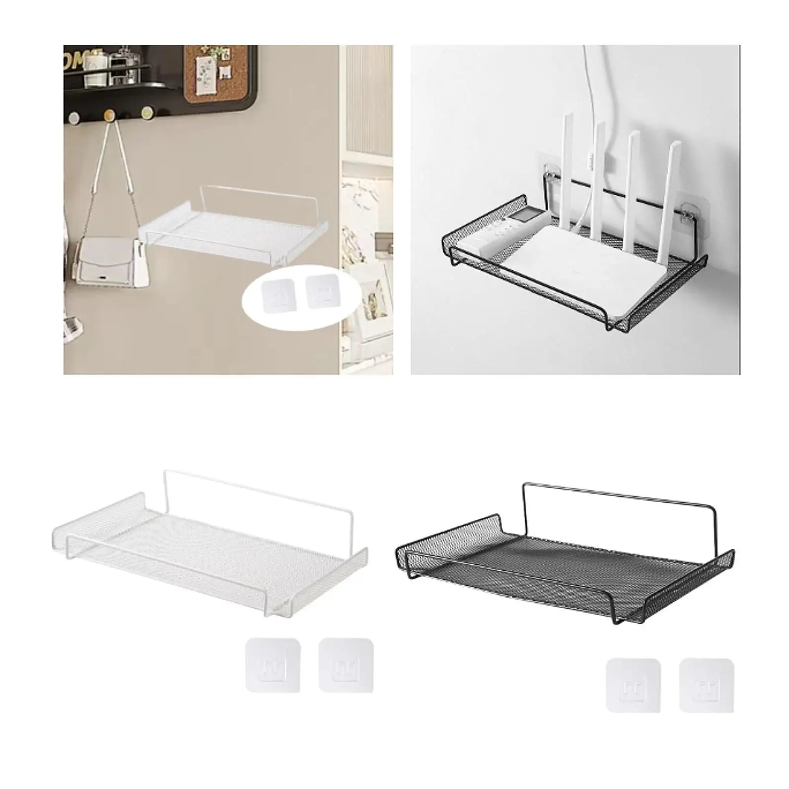 رف التوجيه على الحائط مع خطافات بتصميم مجوف رف حائط عائم لغرفة النوم ومشغل DVD وغرفة المعيشة #4