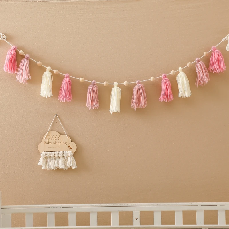 Baby Sleeping Borad Wall Hanging Set toy Room Photography Decoration Wooden Party Accessories Newborn Room Hanging Set Gifts