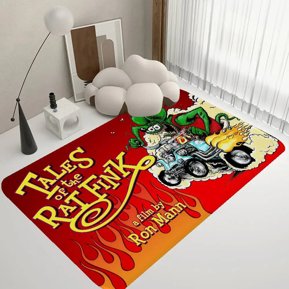 Rat Fink Cartoon Room Mats Retro Multiple Choice Living Room Kitchen Rug Non-Slip Welcome Rug