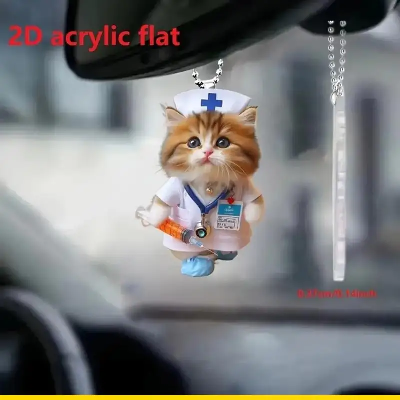 SZCH Reusable Nurse Feline Acrylic Auto Pendant Perfect For Seasonal Theme Decorations
