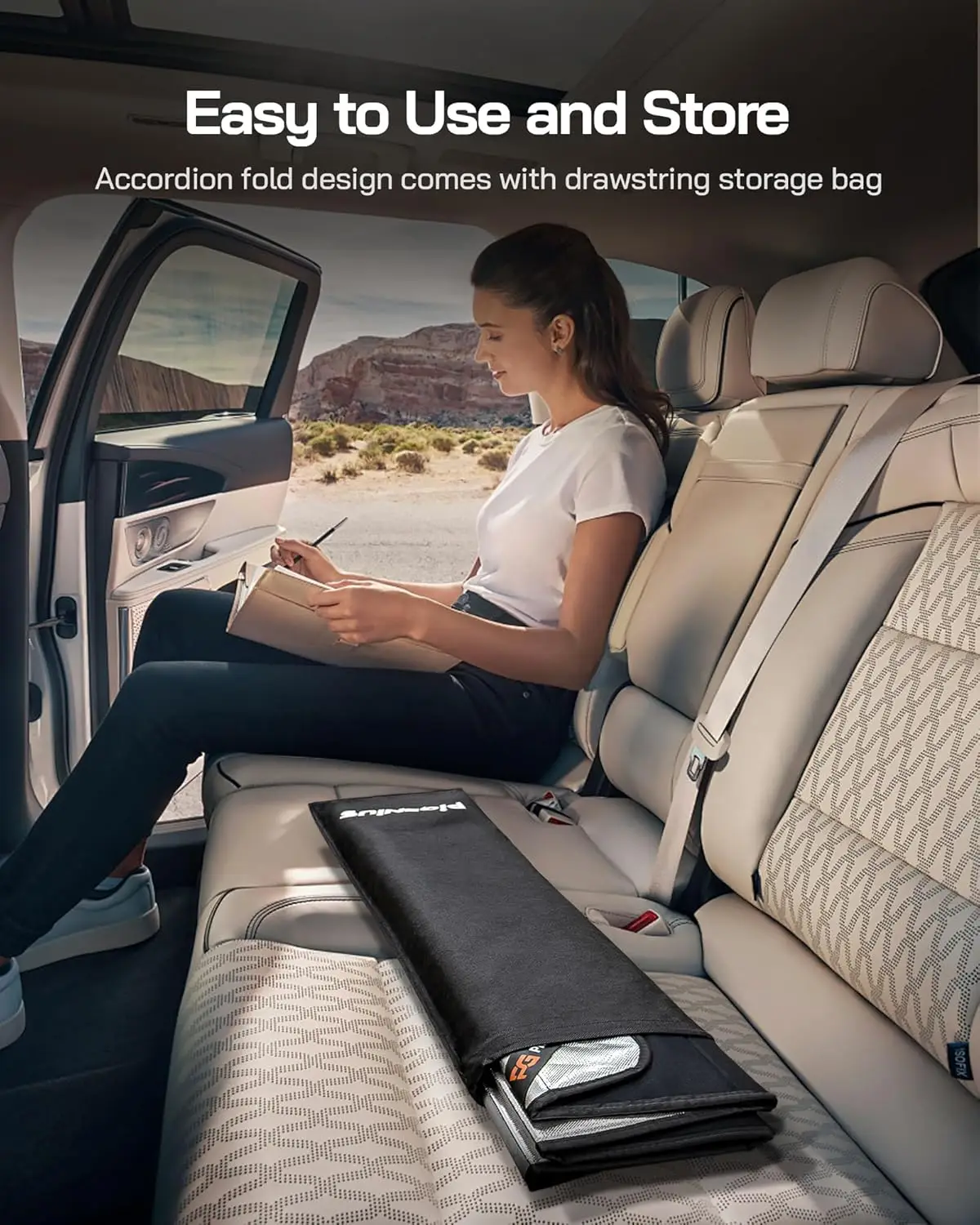 Custom Fit Sun Shade for Ram 1500 2019-2025 with Wide Sensor, Reflective Aluminum Film for Heat and UV Protection