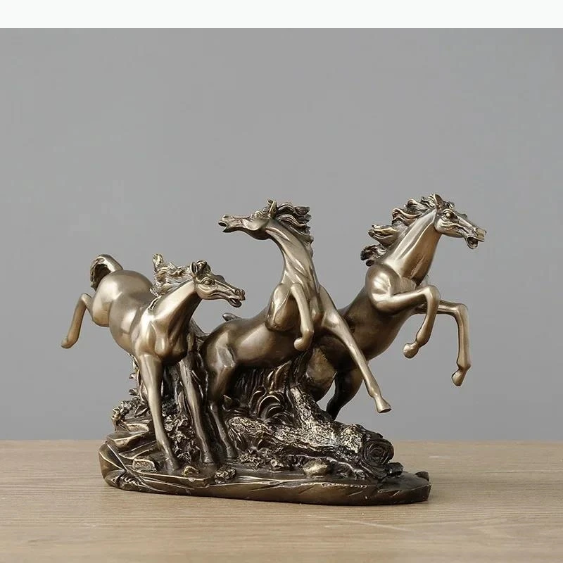 Horse Statue Resin Crafts Desk Decoration Ornaments Sculpture Artwork Horse Herd Furnishings Home Decor