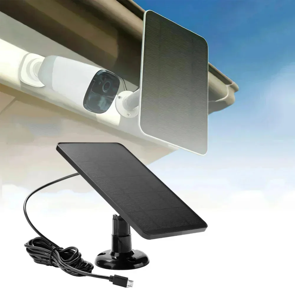 TAO Ring Eufy Blink Reolink 4W 5V 0.6A 3m Wire Surveillance Camera Doorbell Solar Charging Panel Single Crystal Silicon view 2