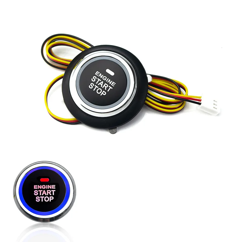 

Сменная кнопка запуска автомобиля, остановки, система бесключевого запуска, кнопка включения зажигания, 12 В, универсальная кнопка